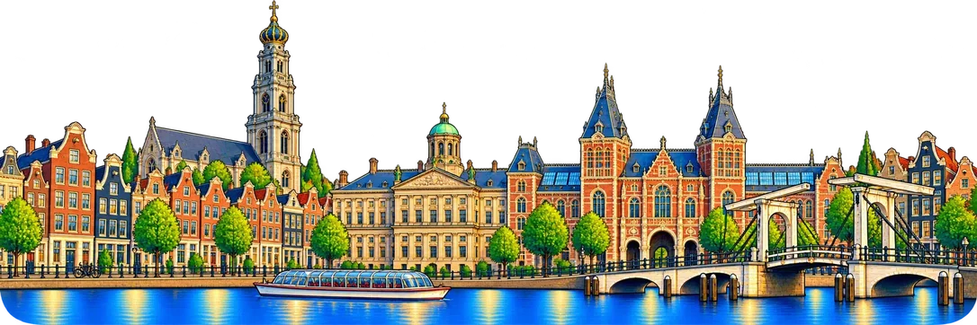 Amsterdam city skyline