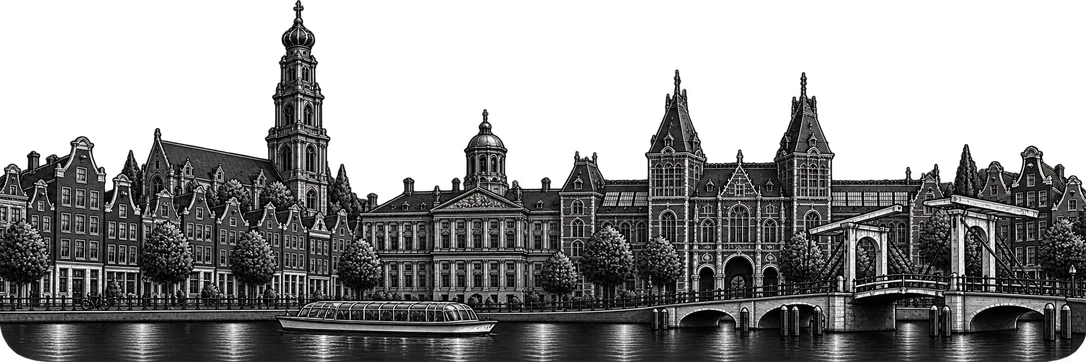 Amsterdam city skyline