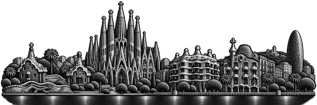 Barcelona city skyline