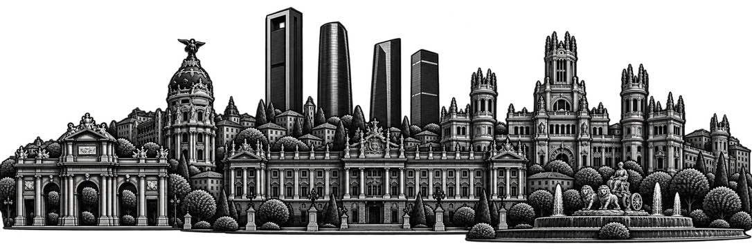 Madrid city skyline