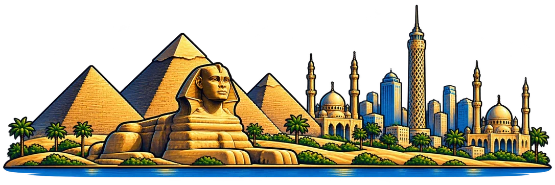 Cairo landmark illustration