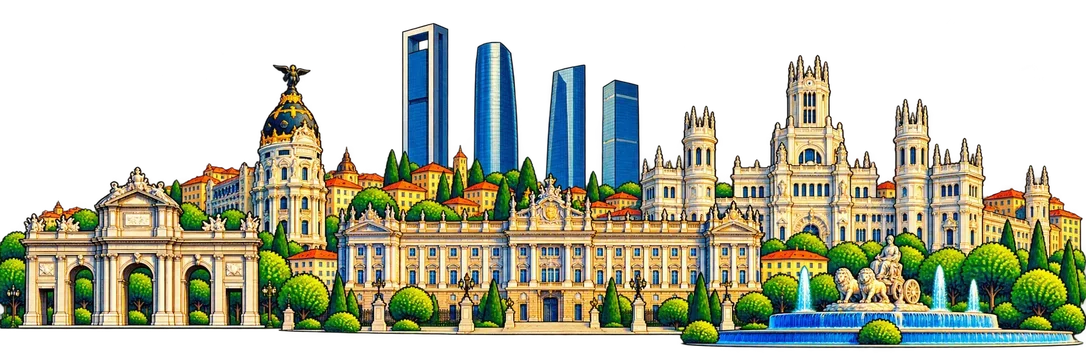 Madrid city skyline