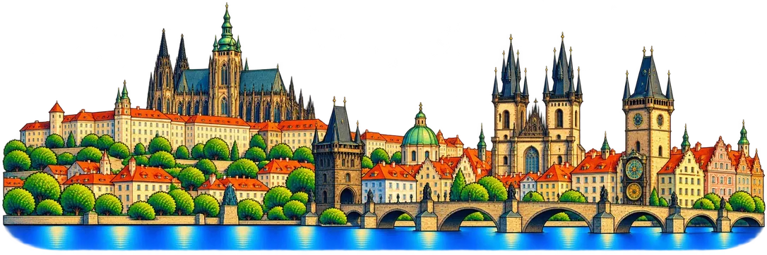 Prague city skyline