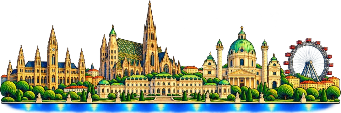 Vienna city skyline