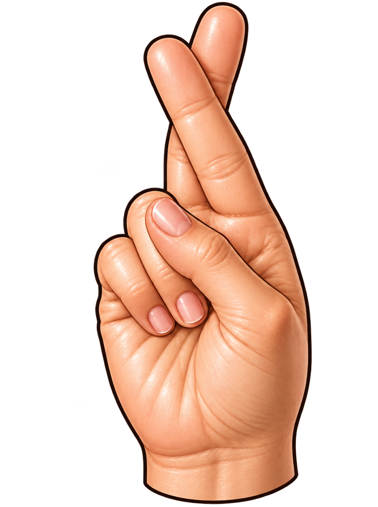 Crossed fingers — Good luck · Light