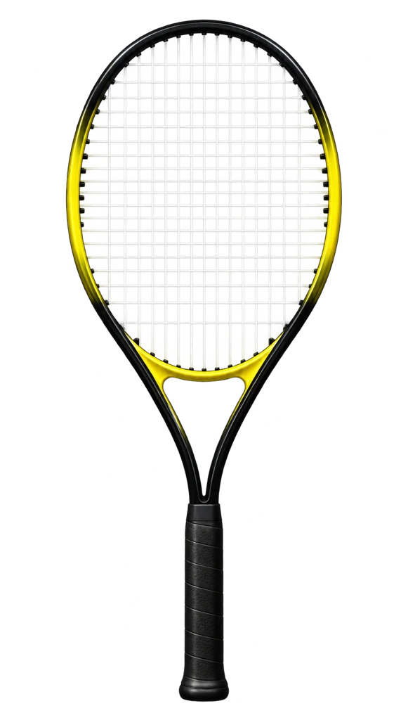 Black and yellow tennis racket